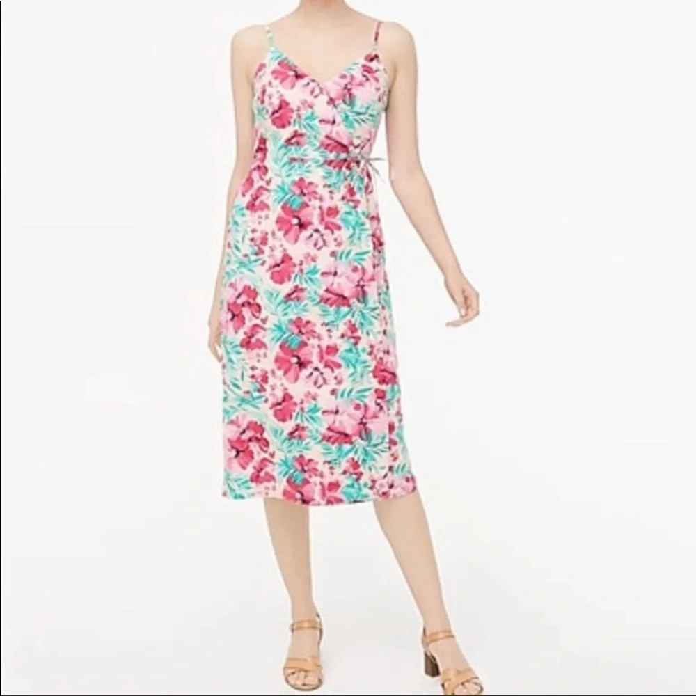 NWOT JCrew Cotton Floral Wrap Dress sz 00