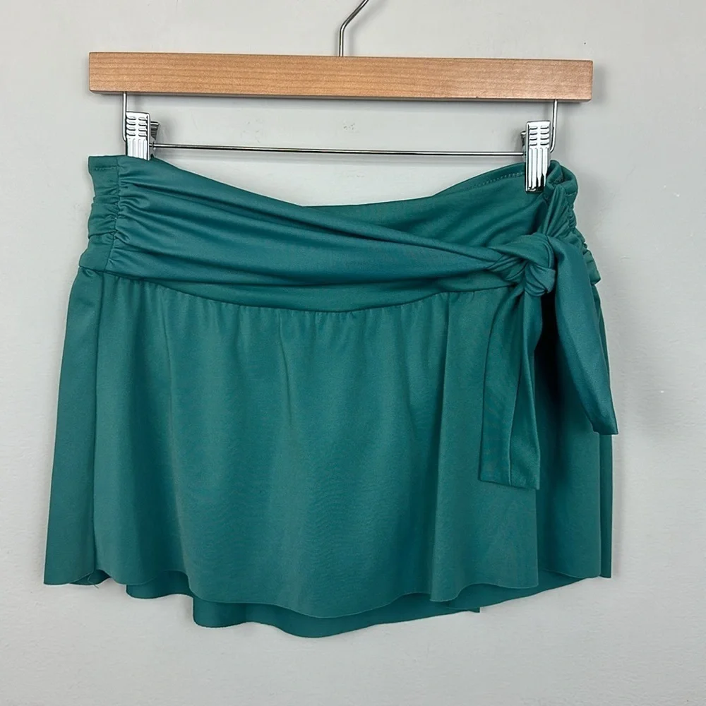 NWOT J.Crew Belted Swim Skirt Bottoms Teal Sz S