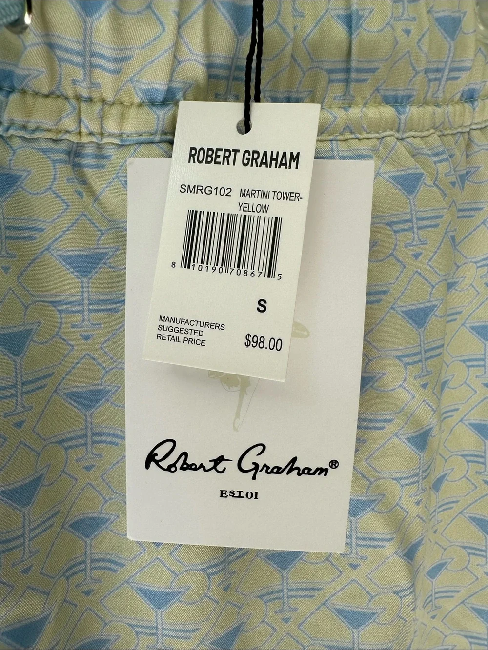 Robert Graham Geometric Martini Tower Swim Shorts NWT ~S