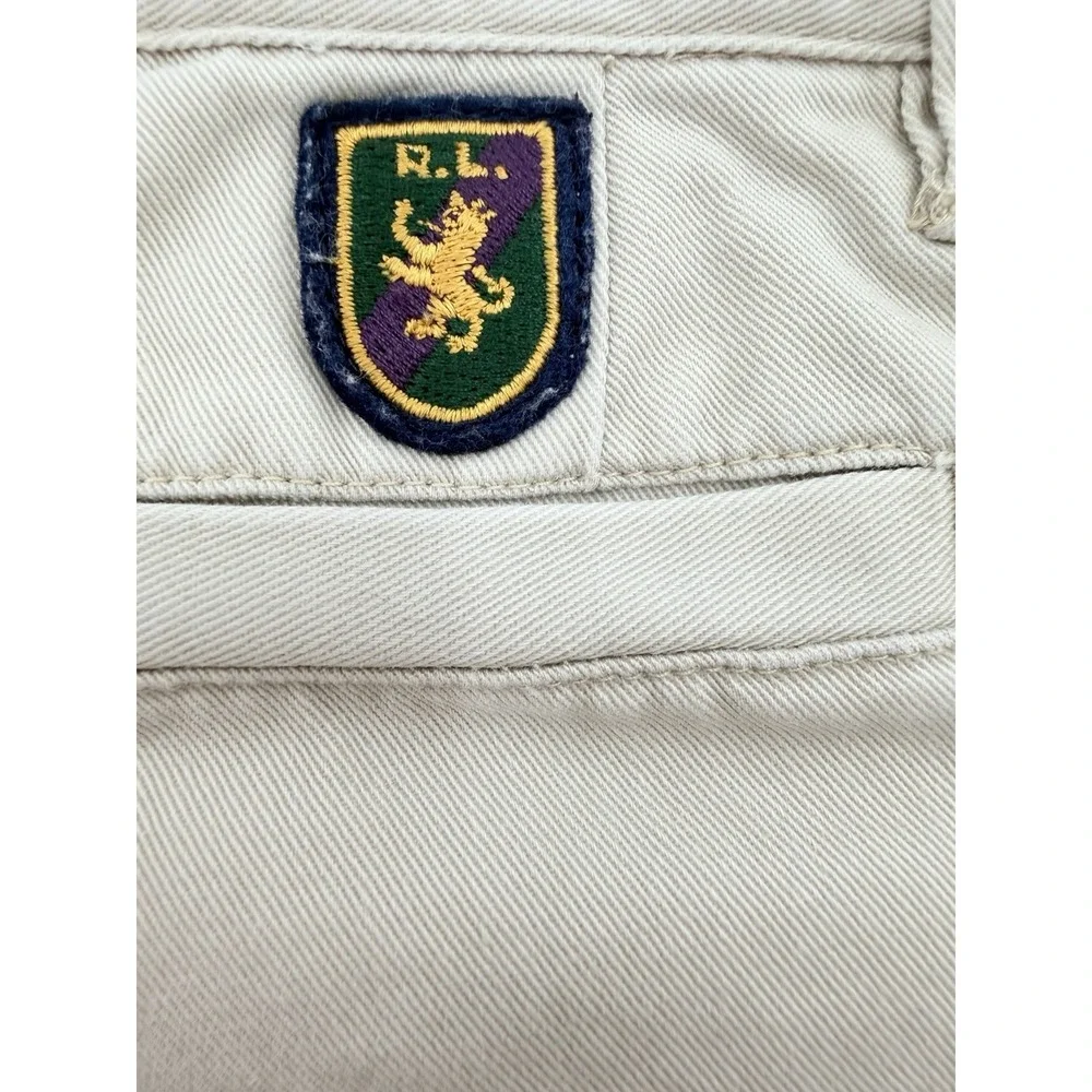 Ralph Lauren Girls Sz 6 RARE Postage Print Embroidered Horse VTG Khaki Pants
