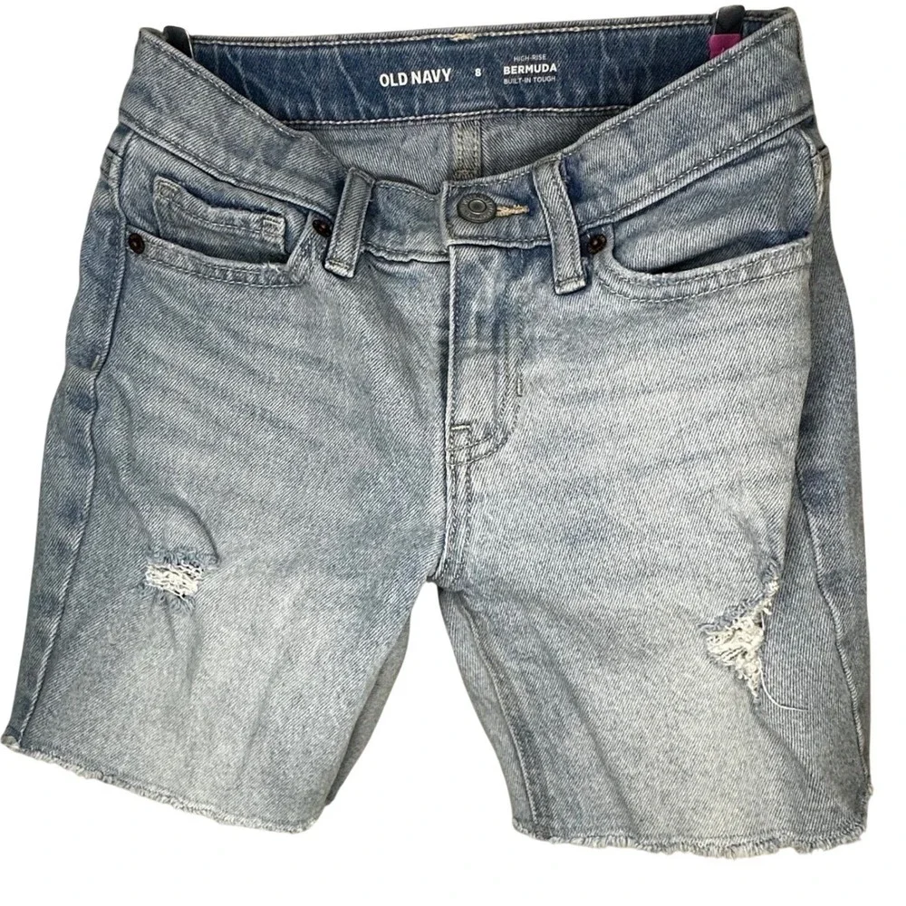 Old Navy Kids Girls Bermuda Shorts Distressed‎ Light Wash Size 8