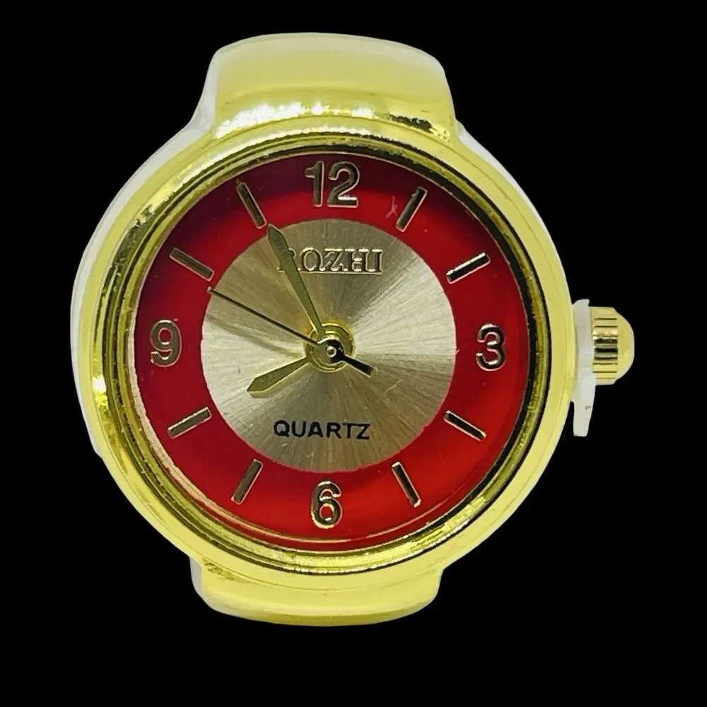 BOZHI Ring Watch Gold Design With Crystals New
