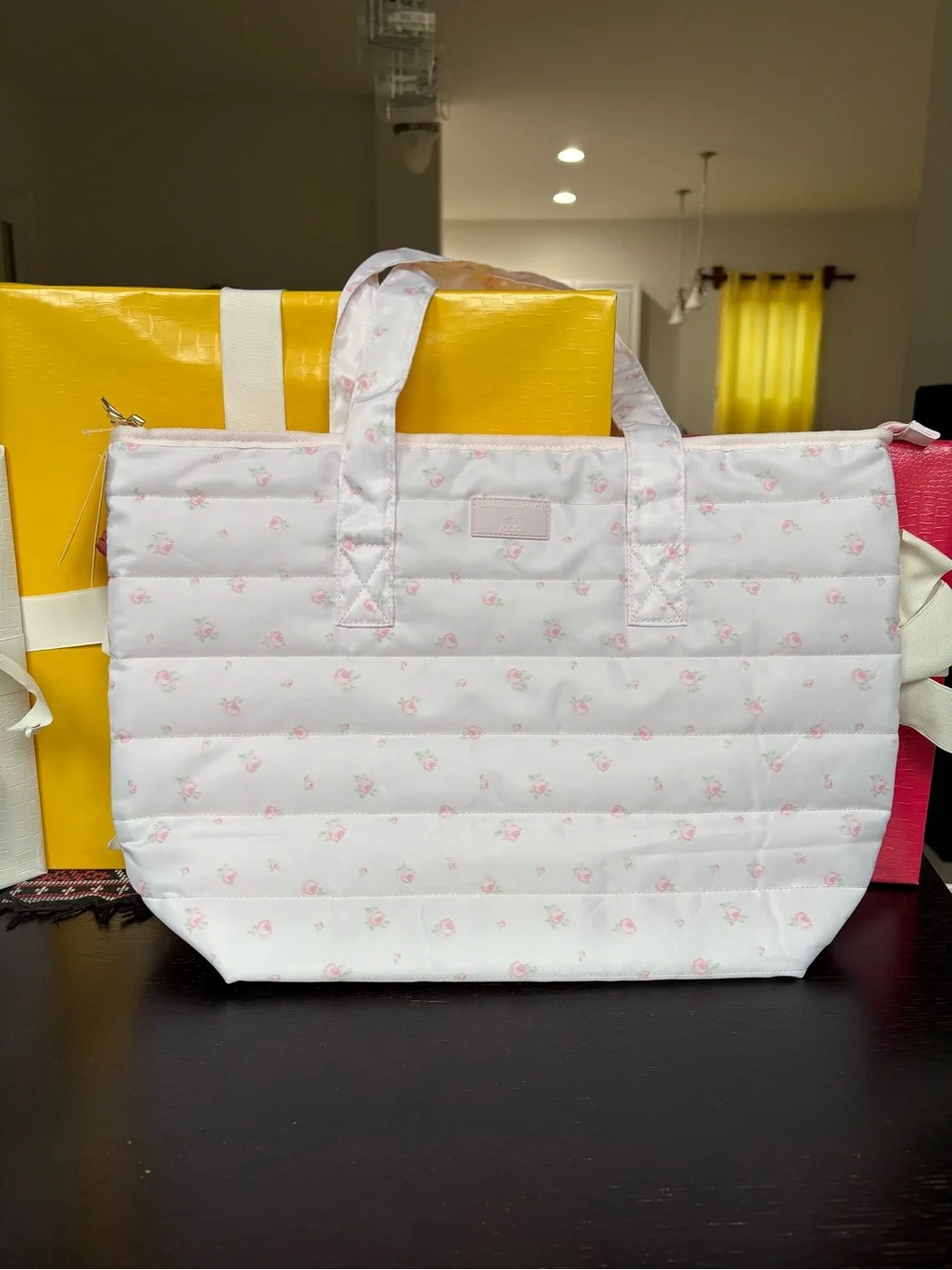 Love Shack Fancy x Target Quilted Pink Floral Tote Bag