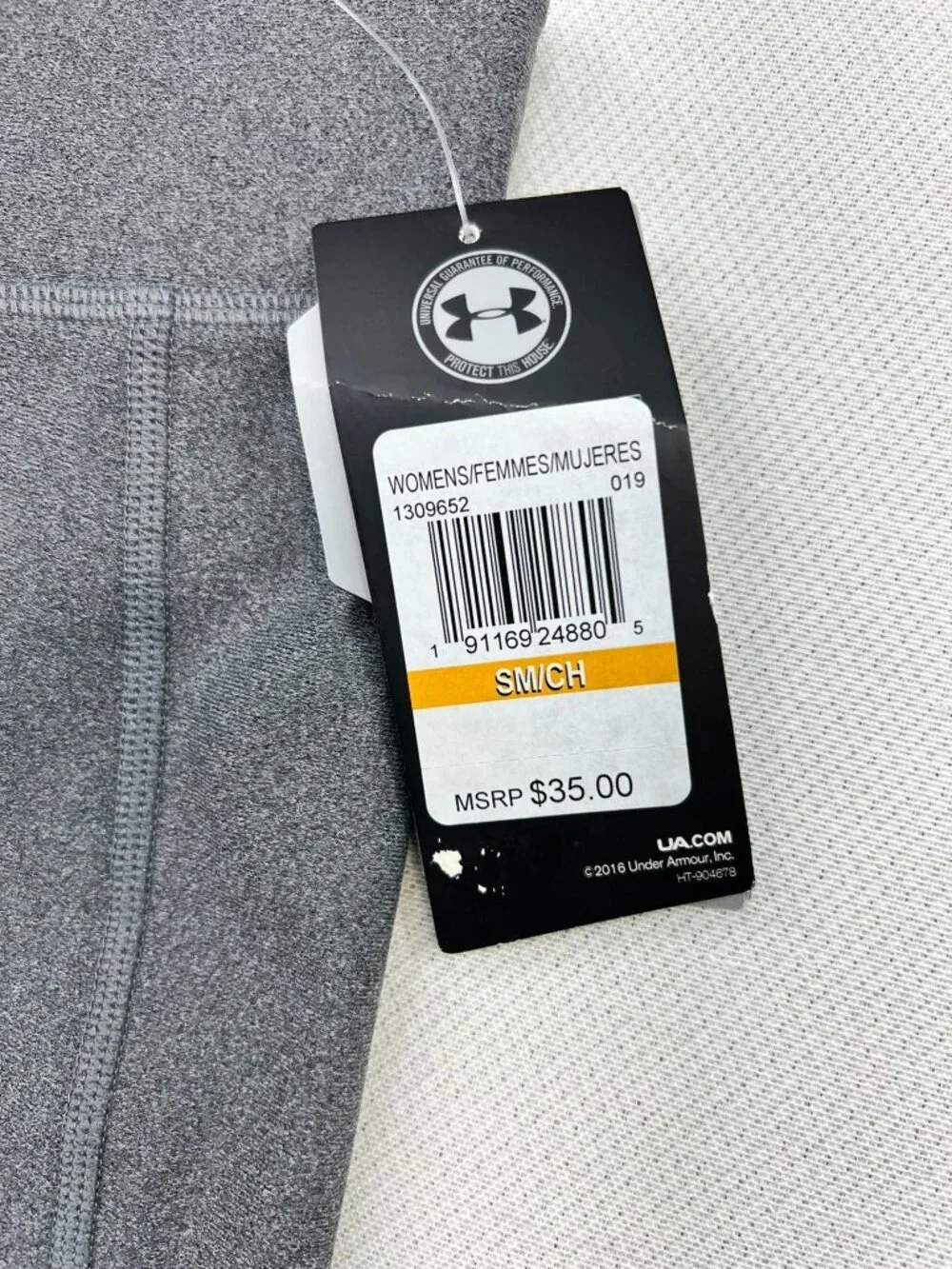 Under Armour Women's HeatGear Armour Capri Leggings Stretch Size S Gray Solid