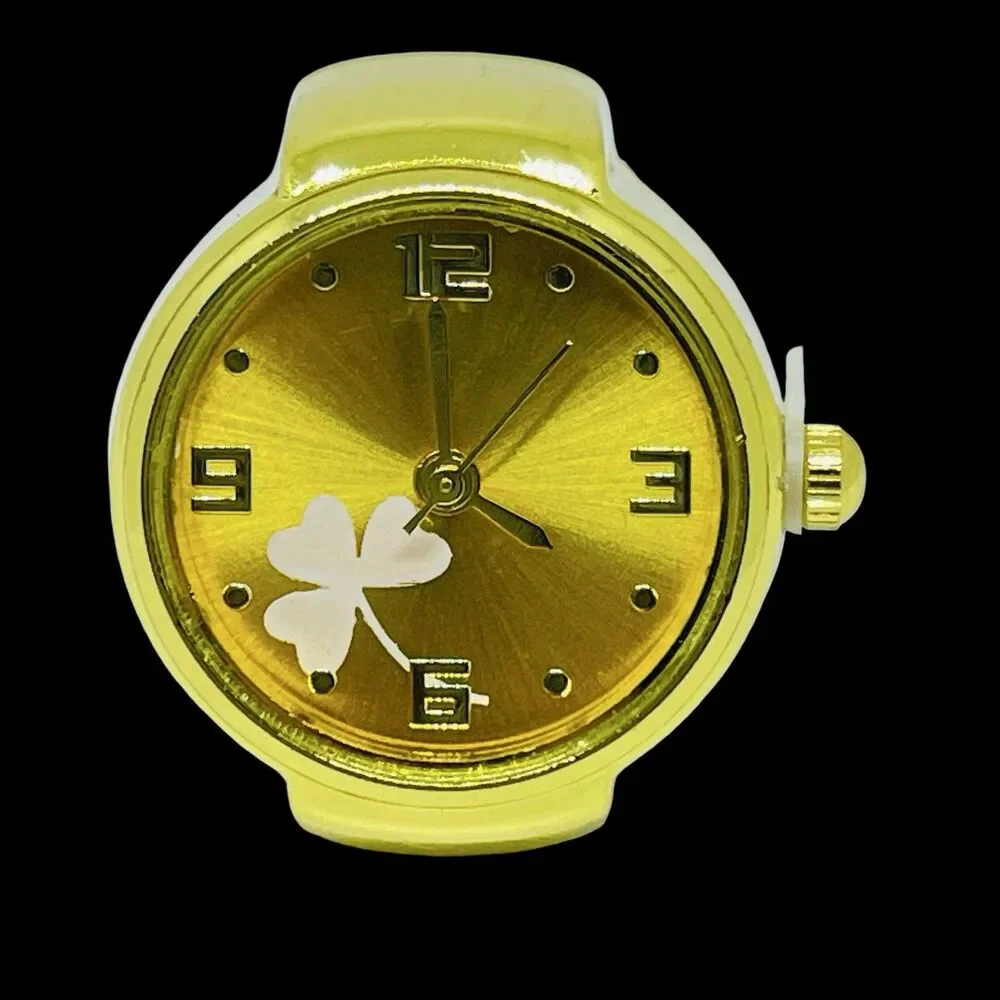 BOZHI Ring Watch Gold Design With Crystals New