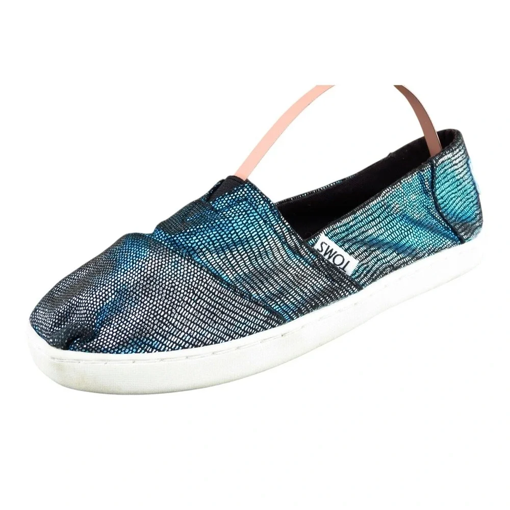 Toms Youth Girls Shoes Size 2.5 M Black Flat Fabric‎