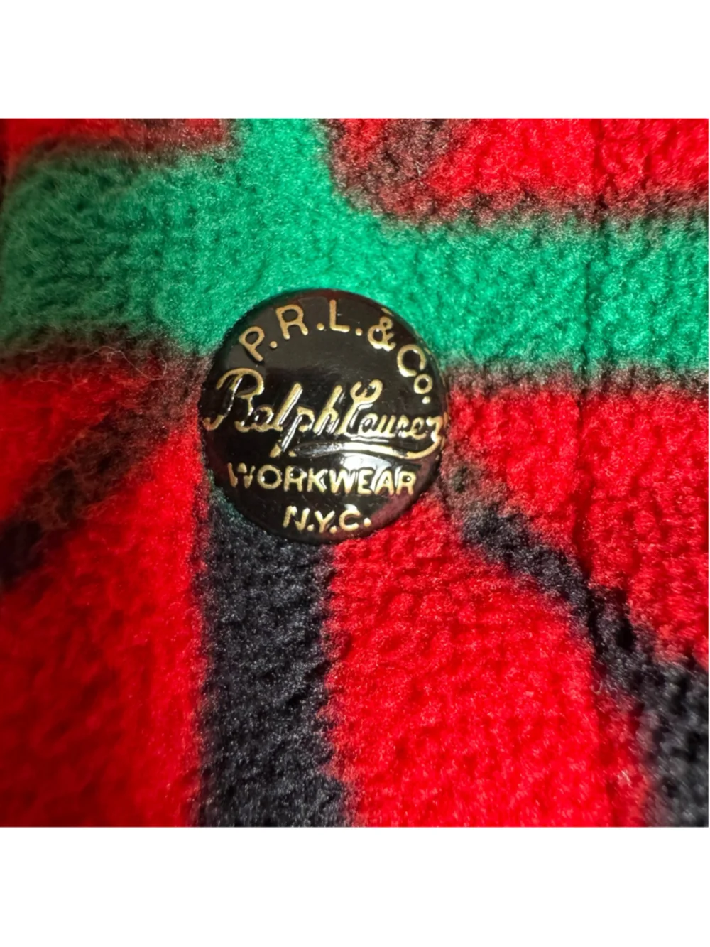Men's Polo Ralph Lauren Fleece Pullover Sweater XL Black Red Blue Patterned