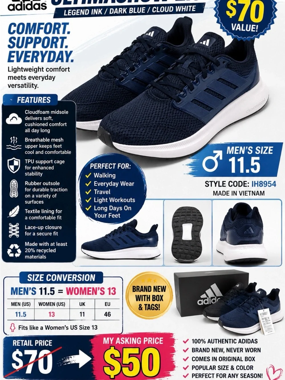 adidas lightweight sneakers