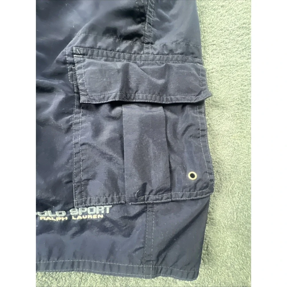 Polo Sport Ralph Lauren Shorts Mens Size MediumNavy Cargo Nylon Web Belt Utility