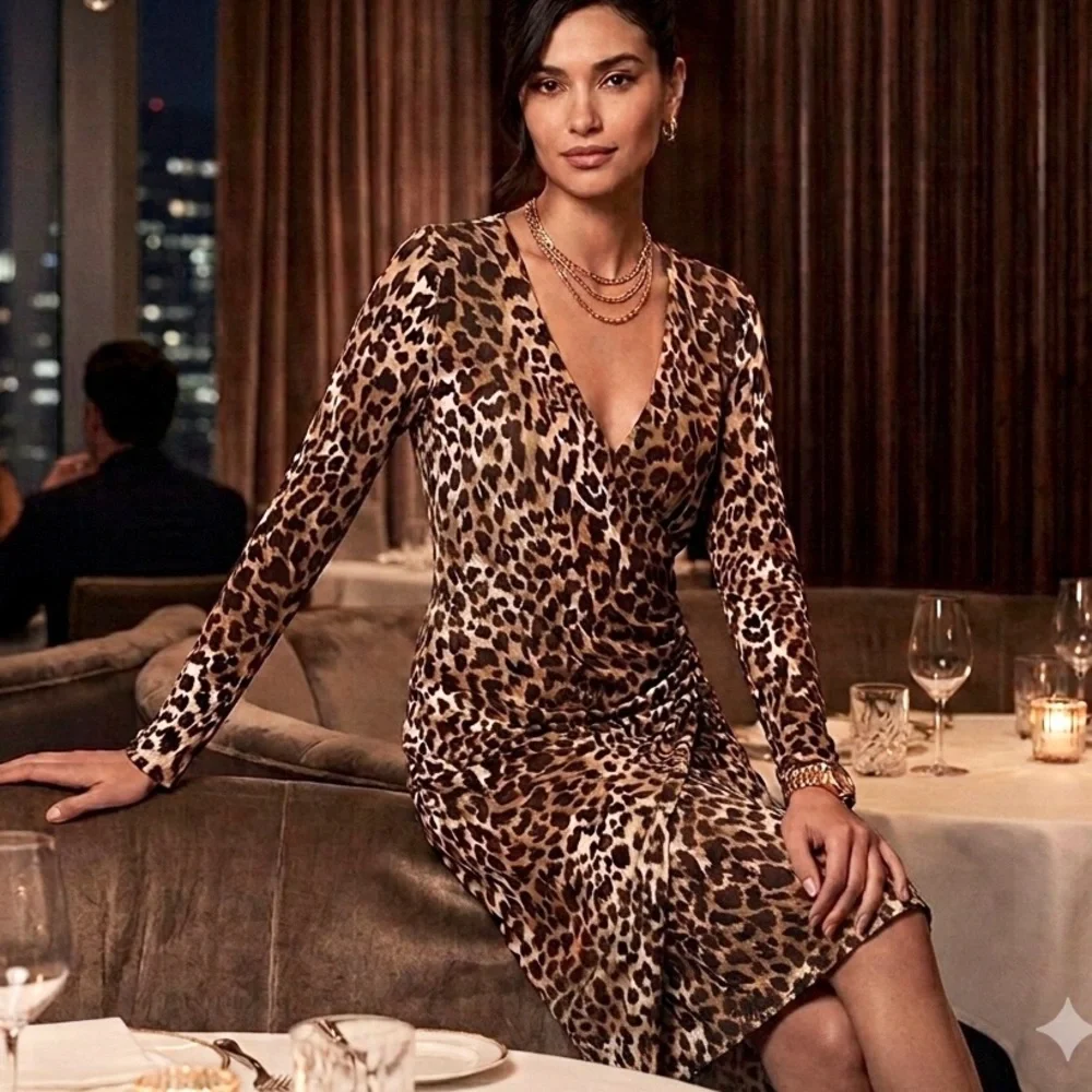 Michael Kors Leopard Print Dress Size 12, EUC