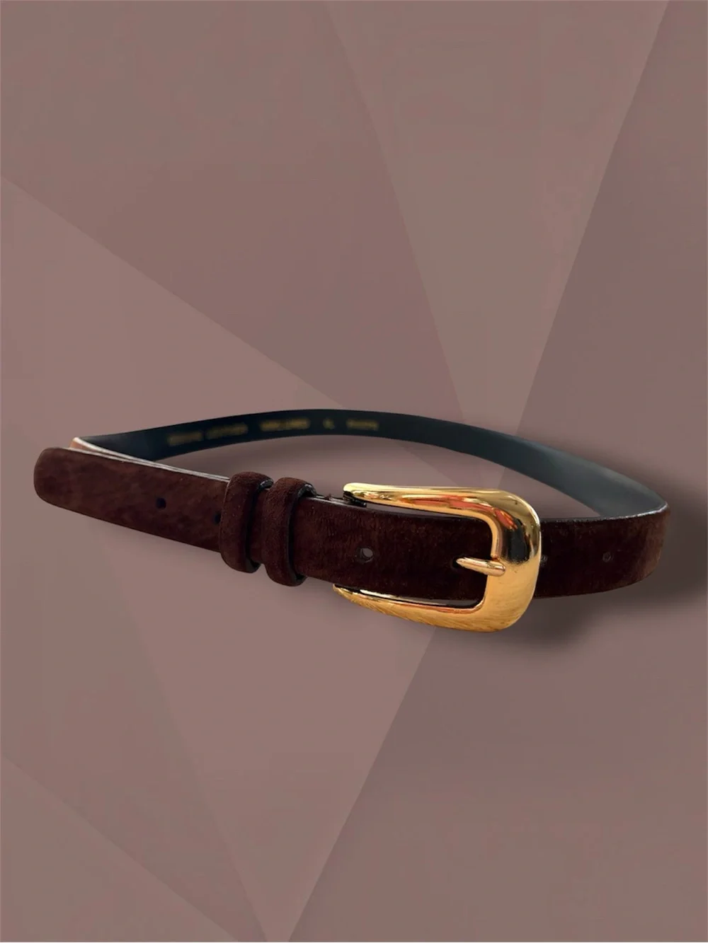 VTG Amanda Smith Brown Suede Leather Thin Belt Size XL