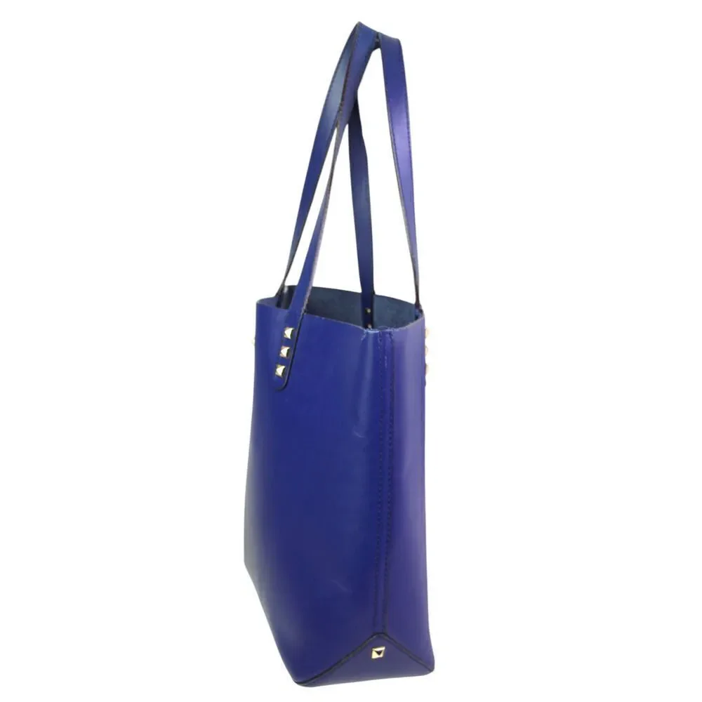 Rebecca Minkoff SADDLE BLUE LEATHER TOTE BUSINESS SHOULDER BAG HANDBAG PURSE