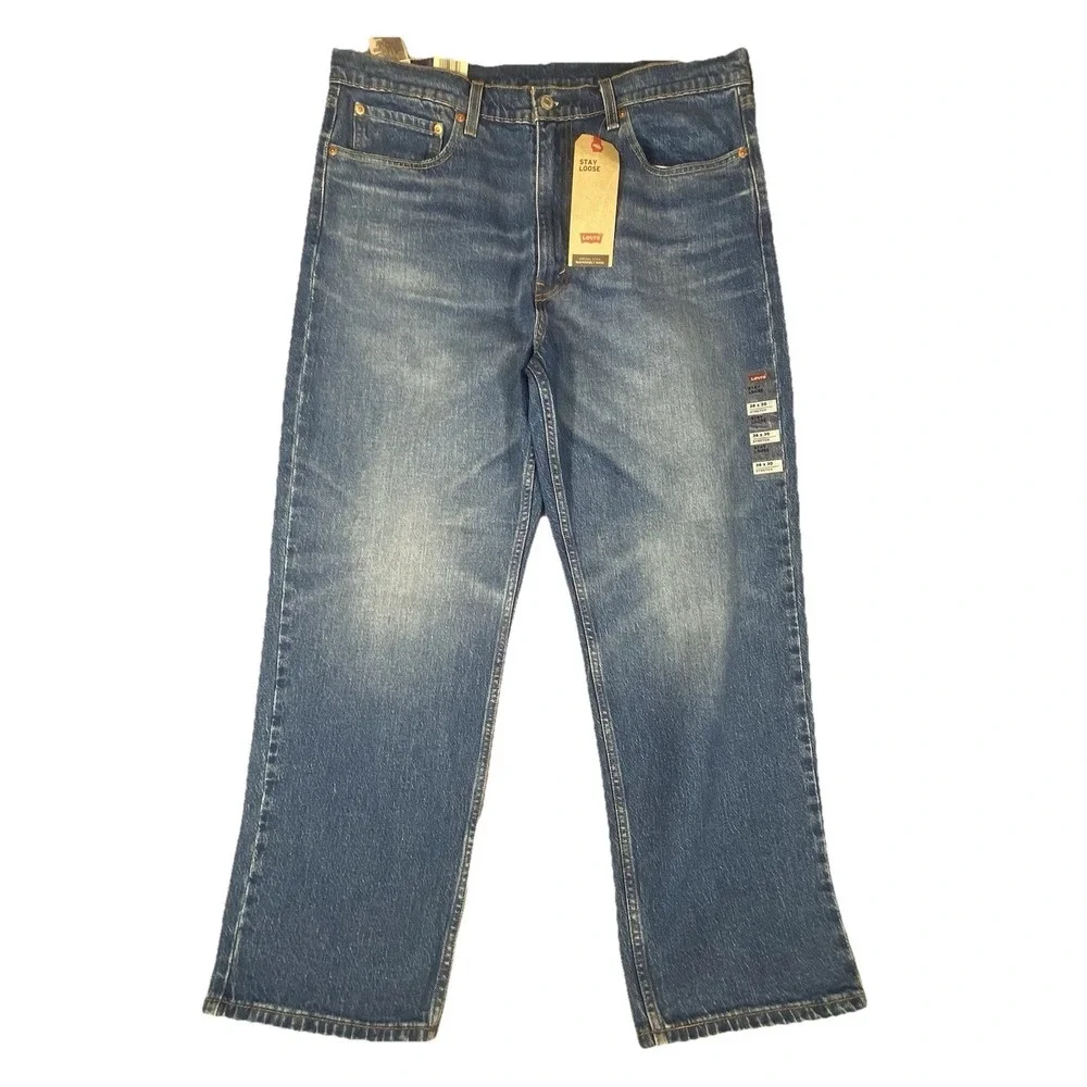 Levi's Mens Stay Loose Jeans 36x30 Straight Leg Stretch Relaxed Whiskered New‎