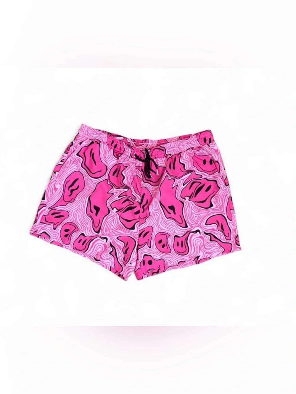ROMWE  men’s Pink graphic swim trunks size XL