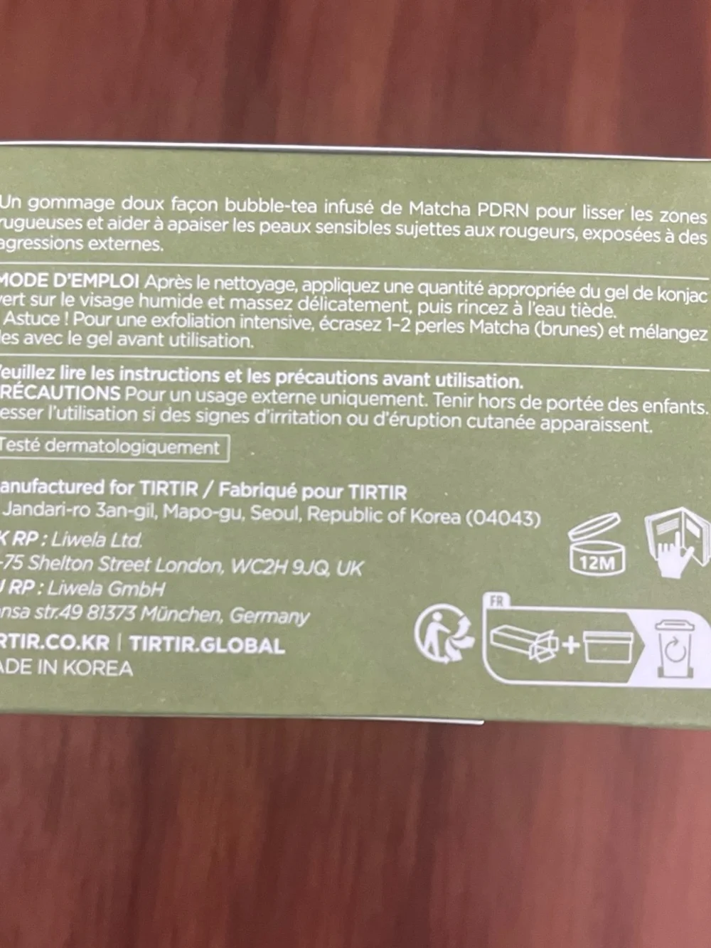 N/A tirtir matcha