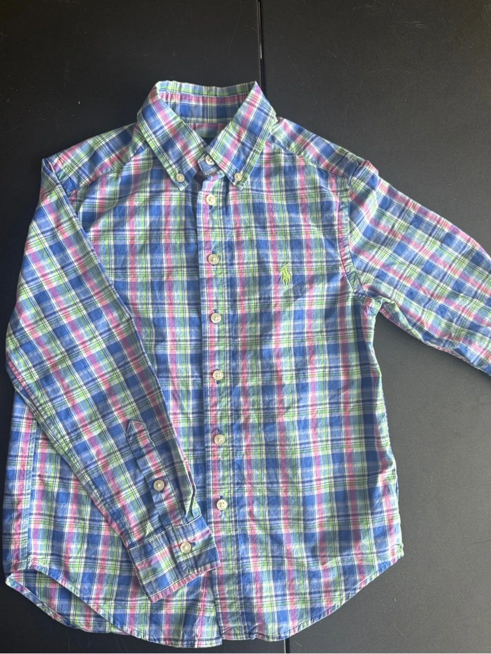 Ralph Lauren Blue Pink Green Plaid Button-Down Shirt