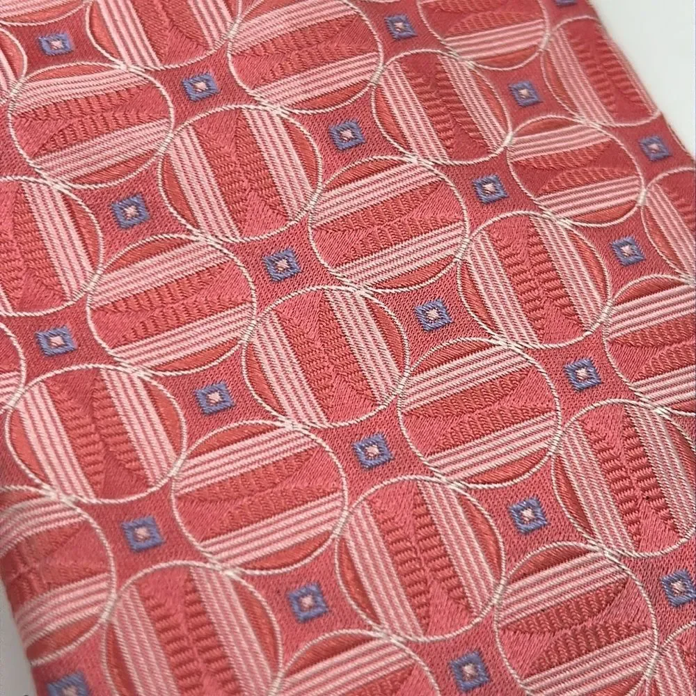 Ted Baker Pink Geometric Silk Tie