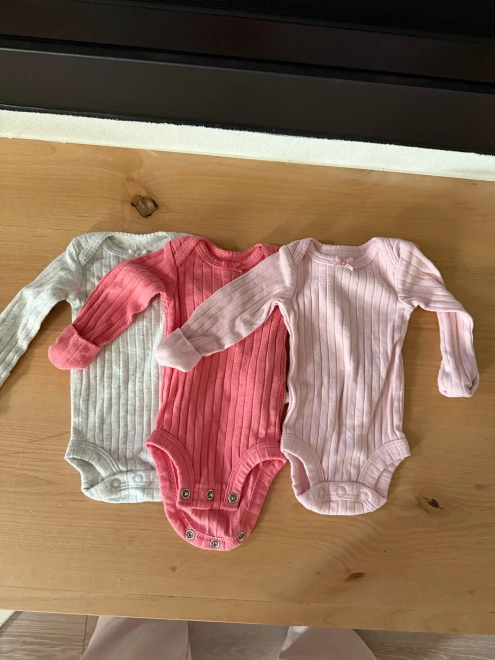 PREMIE Ribbed One-Piece - Pink, Coral & Grey