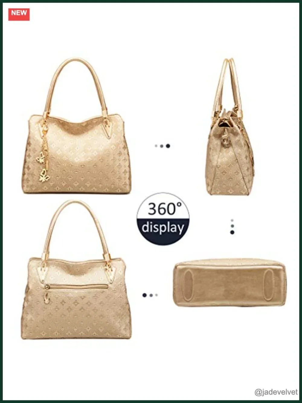 4pc PU Leather Tote Bag Set with Wallets & Card Holder