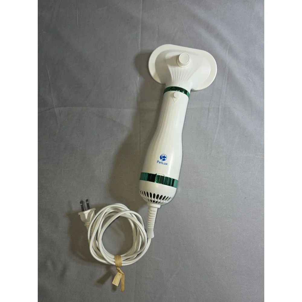 PetLux Handheld Pet Grooming Dryer White Green Adjustable Heat & Air Dog Cat