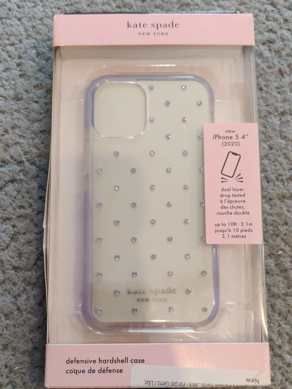 Kate Spade Lavender Trim Crystal Dot iPhone 5.4