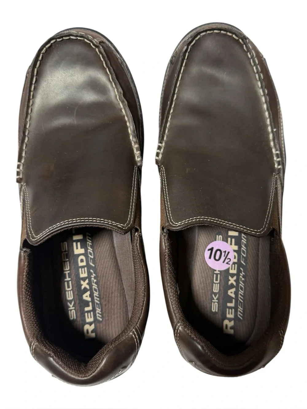 Skechers Men's Brown Braver Rayland Relaxed Fit Memory Foam Slip On Loafers 10.5