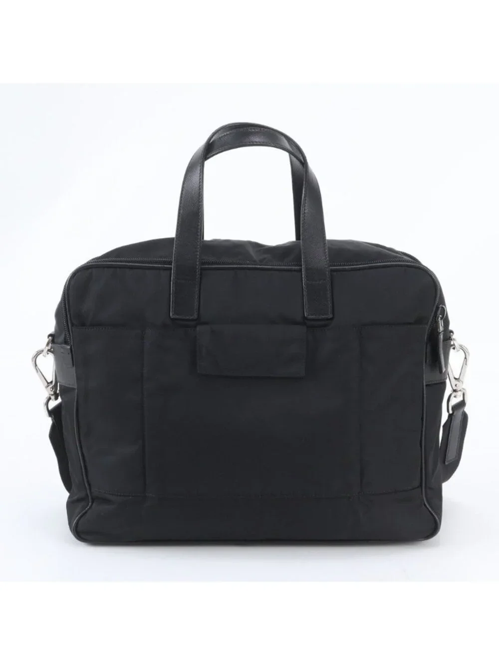 Prada Tessuto Nylon Leather 2-Way Business Crossbody Document Tote Shoulder