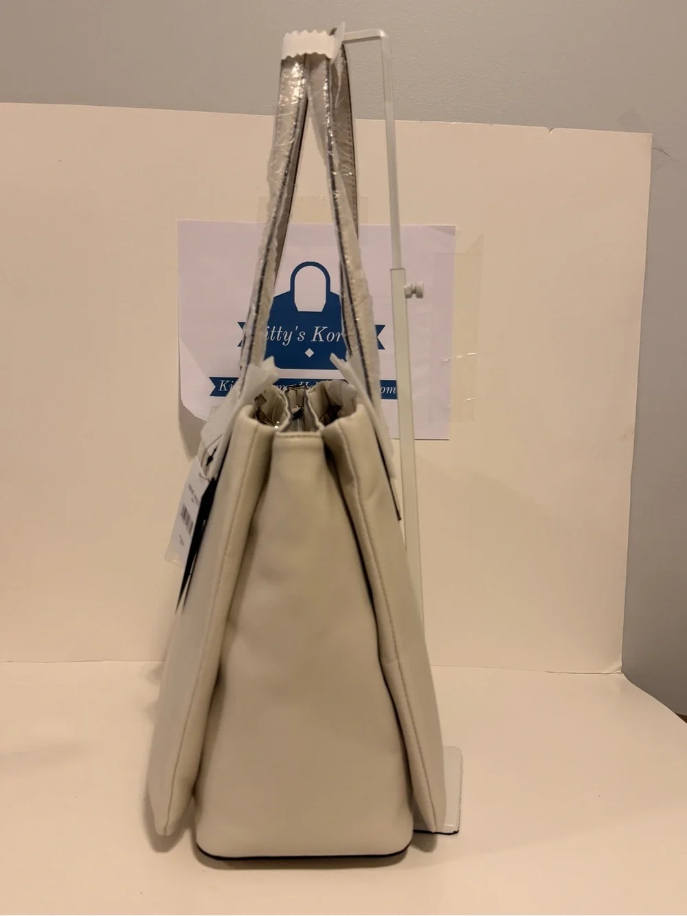 NWT Nine West Off White Eris Tote Bag – Vegan Leather Elegant Women's Handbag
