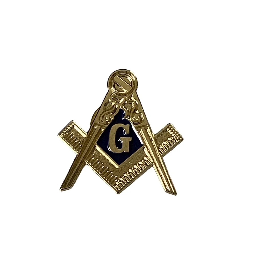 Square Compass Masonic Lapel Pin‎ Unisex OS Gold Blue Compass Grandpacore