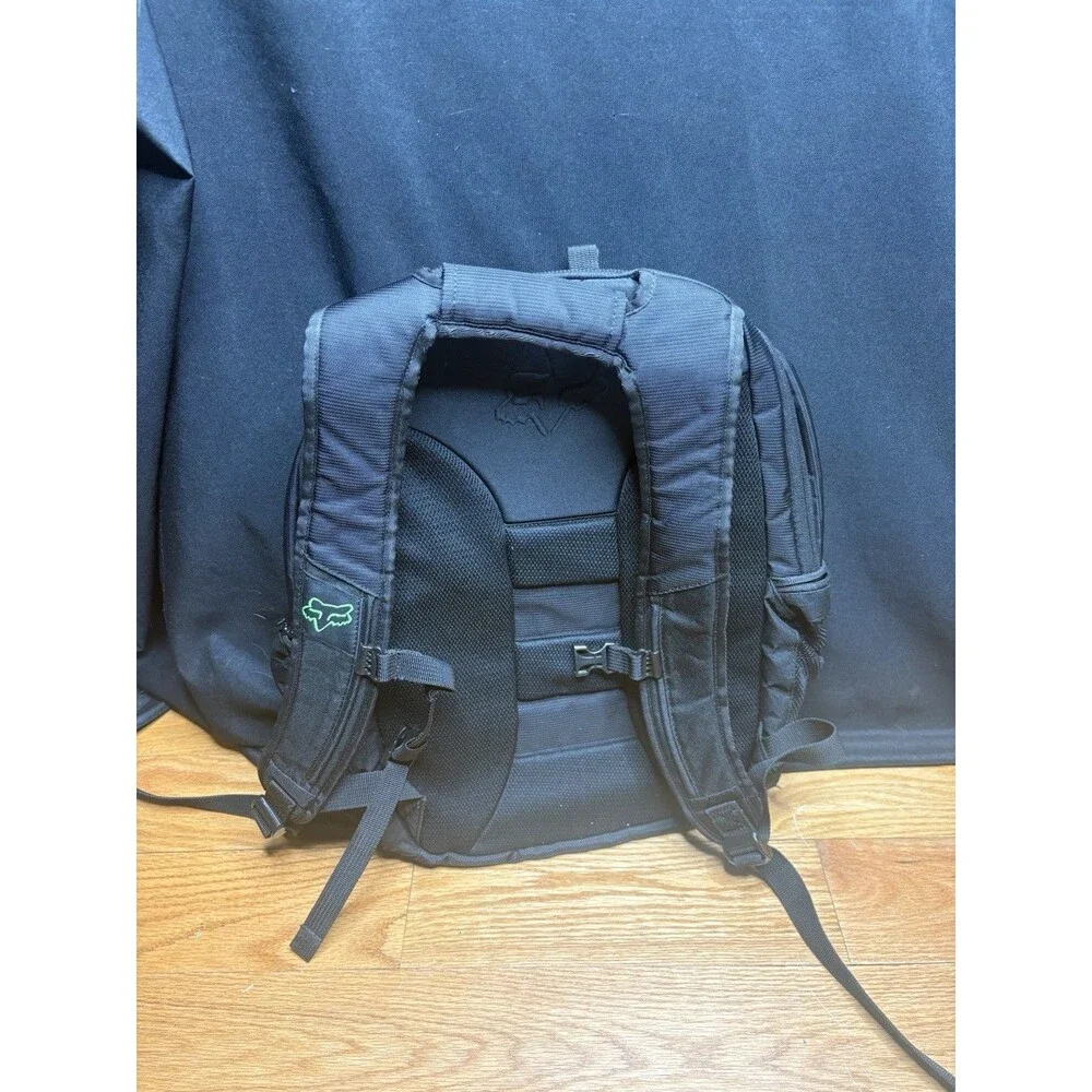 FOX Racing Backpack Multiple Pockets Y2K Skateboarding Racing School Green Black