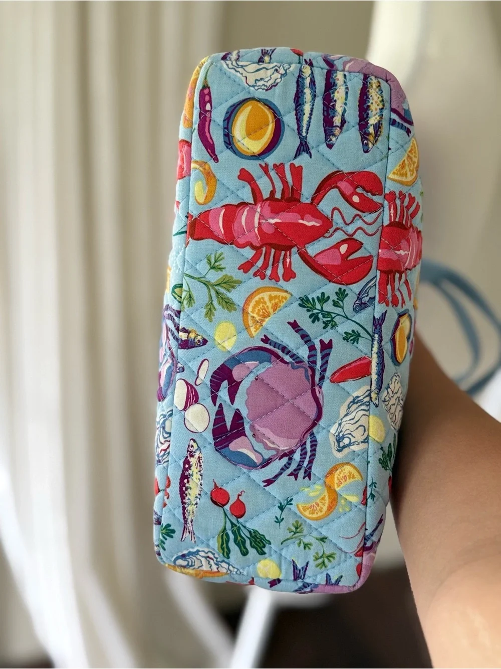 Rare Vera Bradley Lunch Tote Seafood Boil Retired Pattern Quilted Cotton Bag