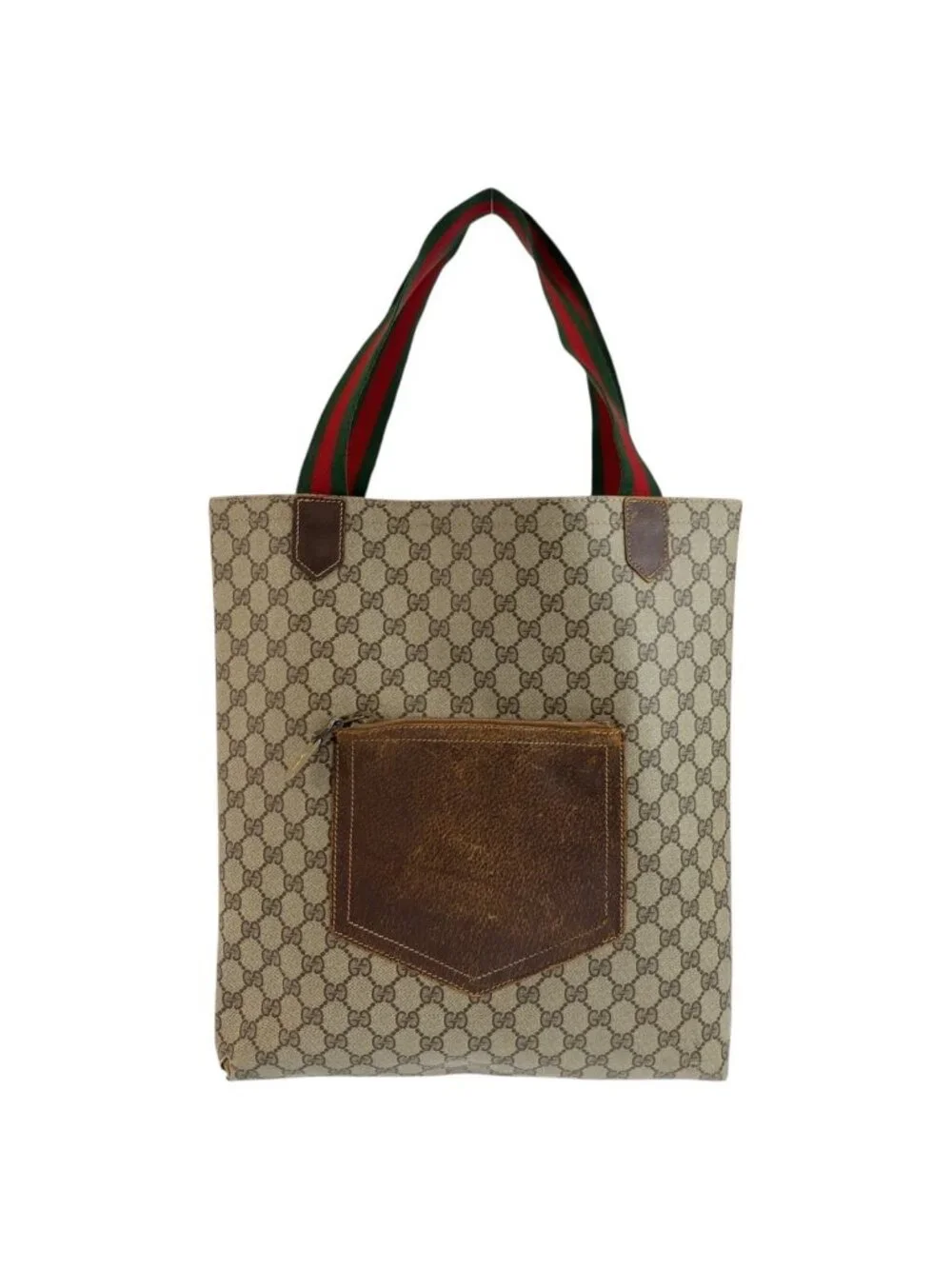 Gucci Sherry Line Beige Brown GG Supreme Canvas Tote