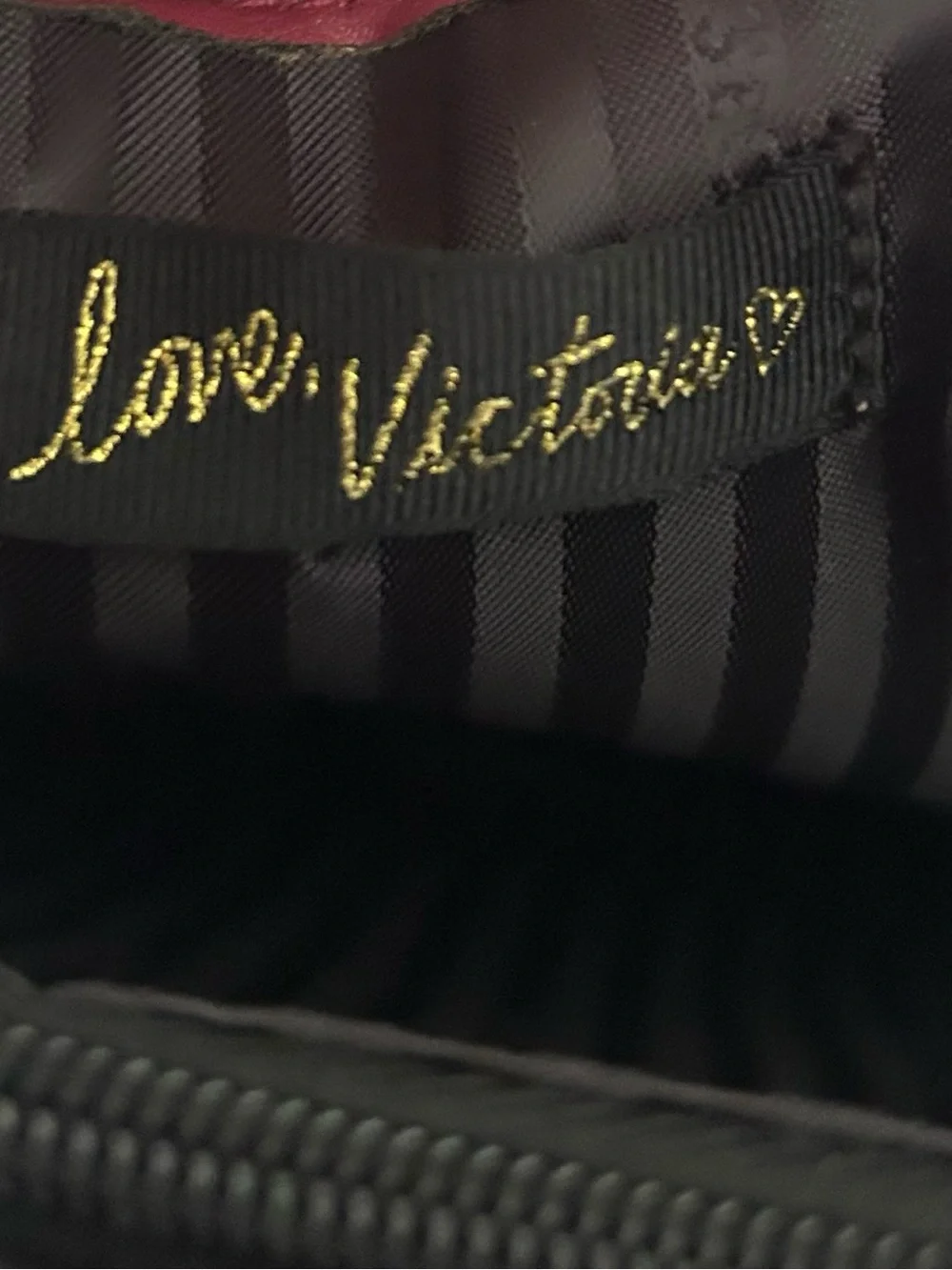 Victoria’s Secret Burgundy Velvet Tote Bag Gold Chain Shoulder Purse