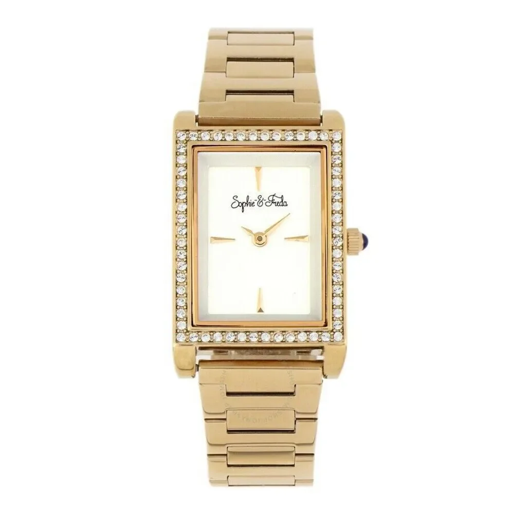 SOPHIE AND FREDA Wilmington Quartz w/Swarovski Crystal Silver‎ Dial Ladies Watch