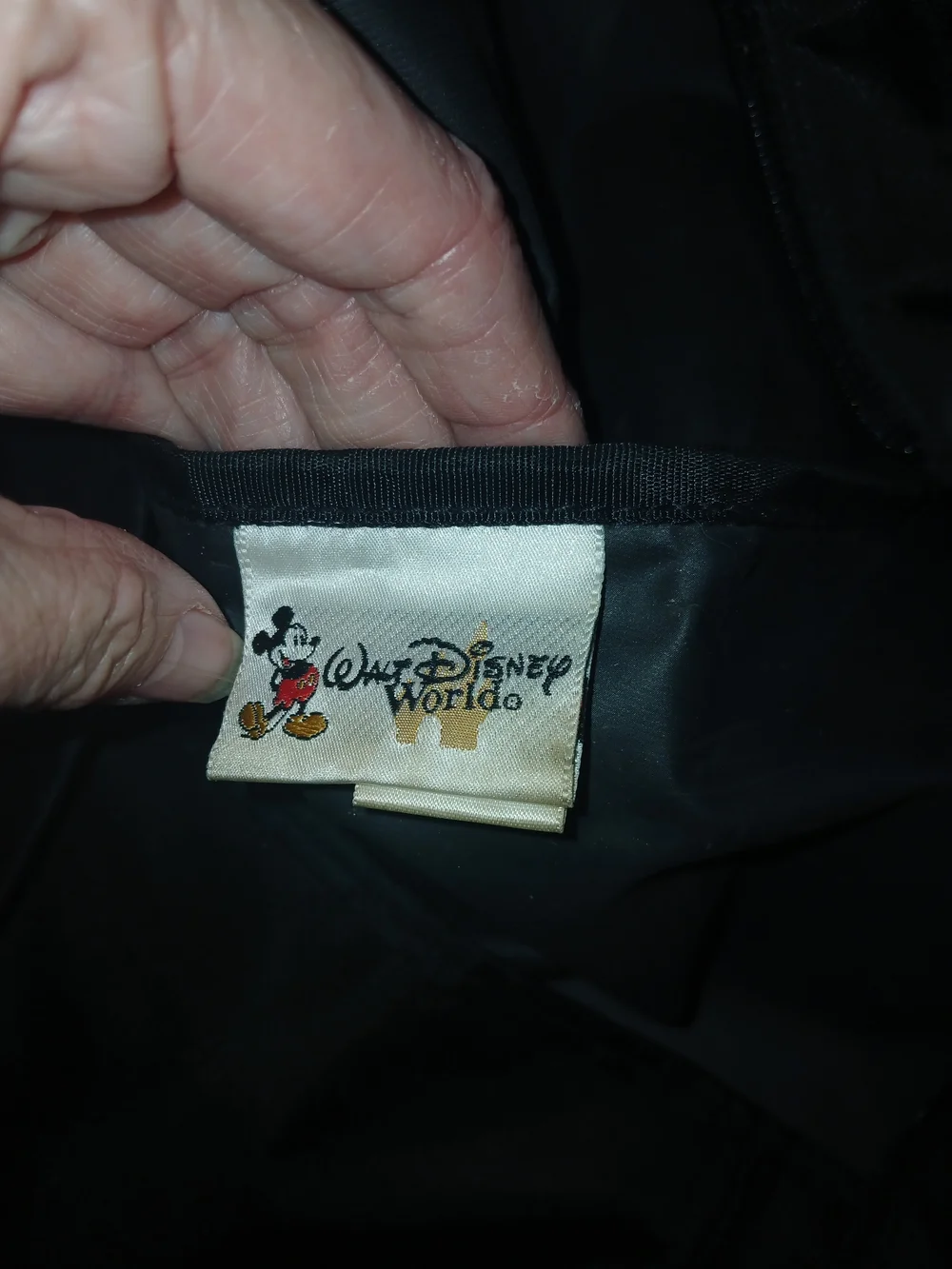 Disney Walt Disney World Black Tote with Red, Yellow, Green, Blue Accents