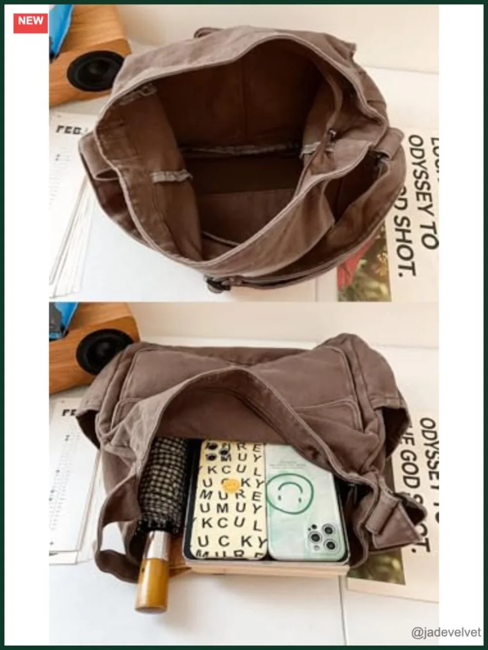 Canvas Messenger Bag Large Crossbody Tote Shoulder Bag with Adjustable Strap