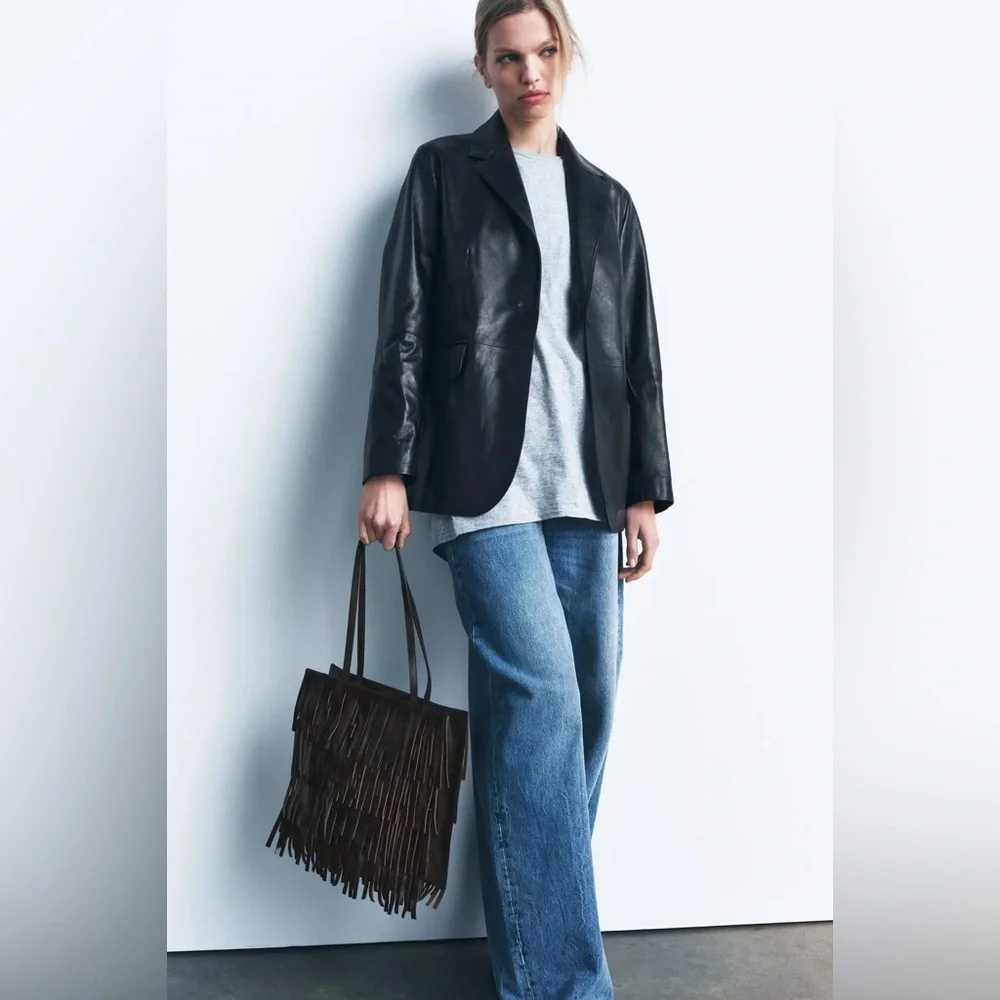 ZARA Fringed Leather Bag