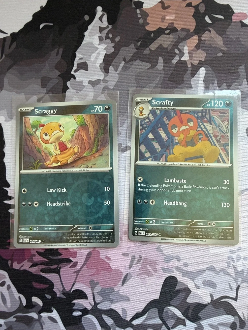 Scraggy & Scrafty Evolution Pokémon Card Mini Lot | 2 Card Reverse Holo ✨5/$25✨