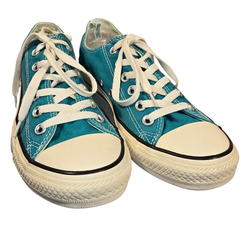 Converse Chuck Taylor All Star Low Top Teal Canvas Sneakers 132301F M-7 W- 9