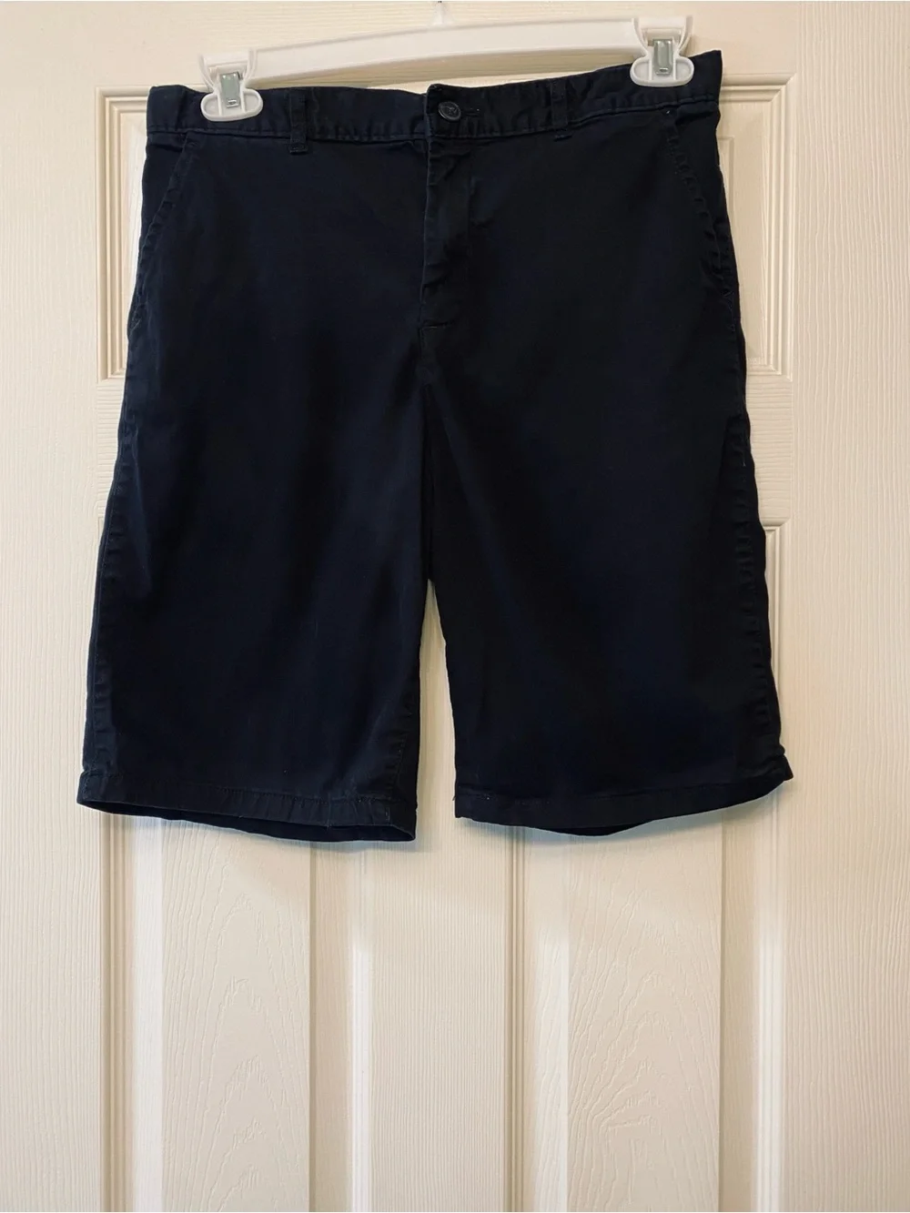 Boys’ black flat front dress shorts