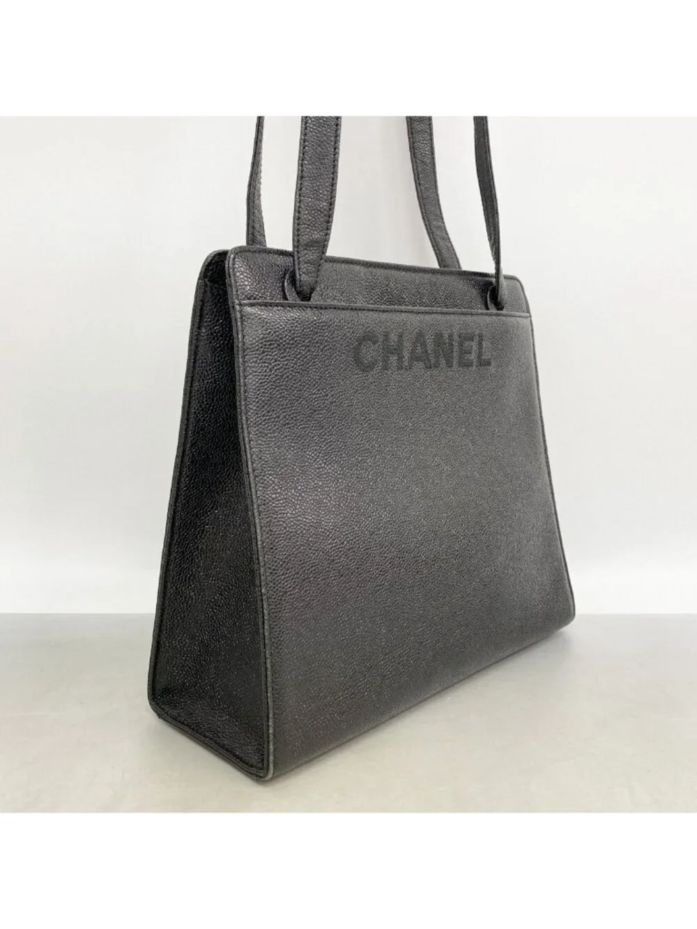 Chanel Tote Caviar Leather Black Gold