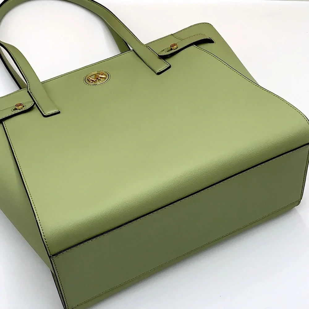 MICHAEL KORS CARMEN LARGE NORTH SOUTH TOTE LIGHT SAGE COLOR