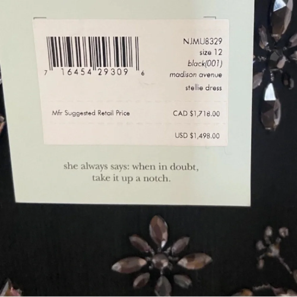 NWT Kate Spade Madison Ave Jeweled Embellished Stellie Dress  NJMU8329 $1498