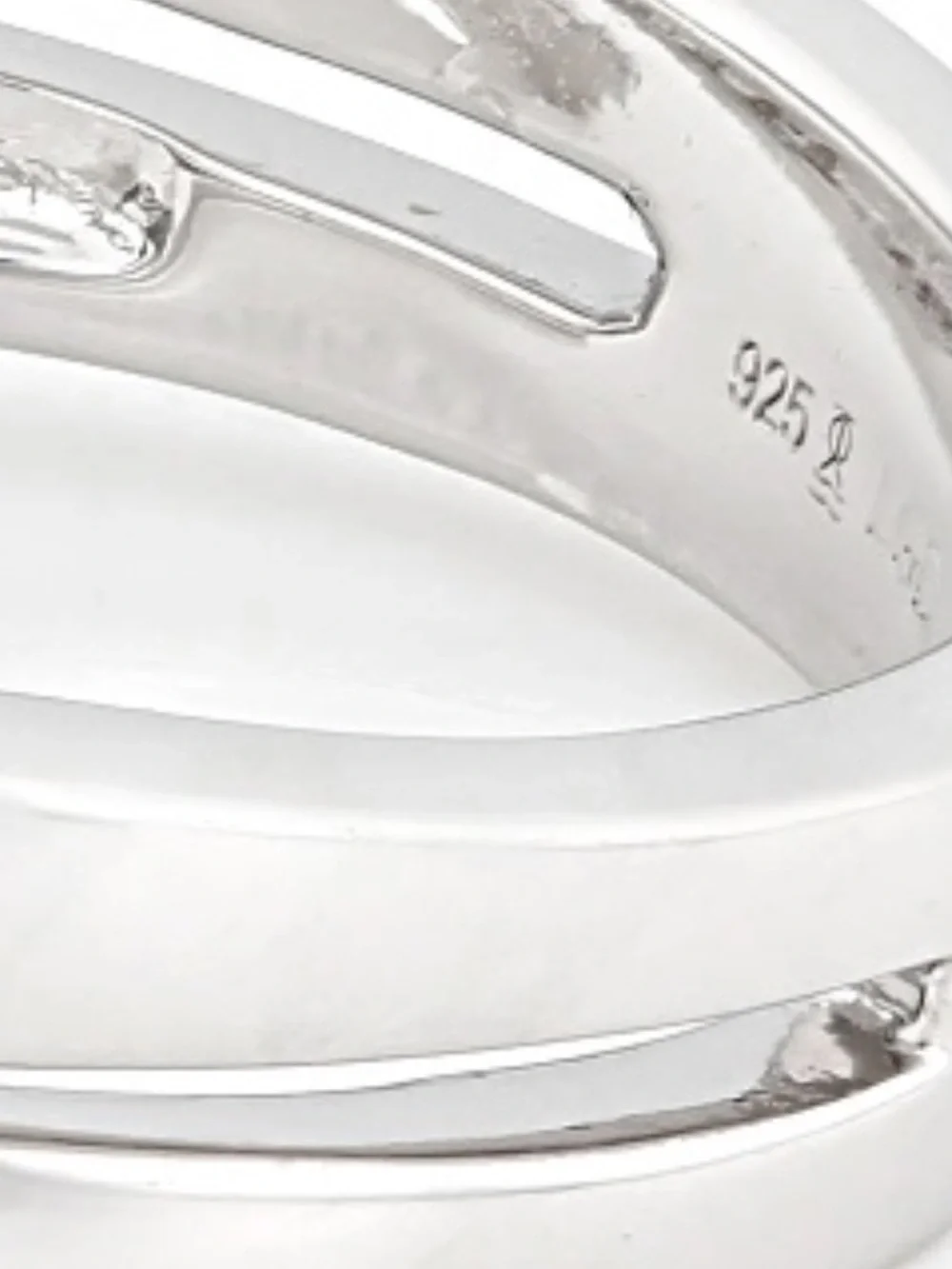 Lab grown diamonds Modern crossover Multi-Band Ring - 50.pts rhodium over 925