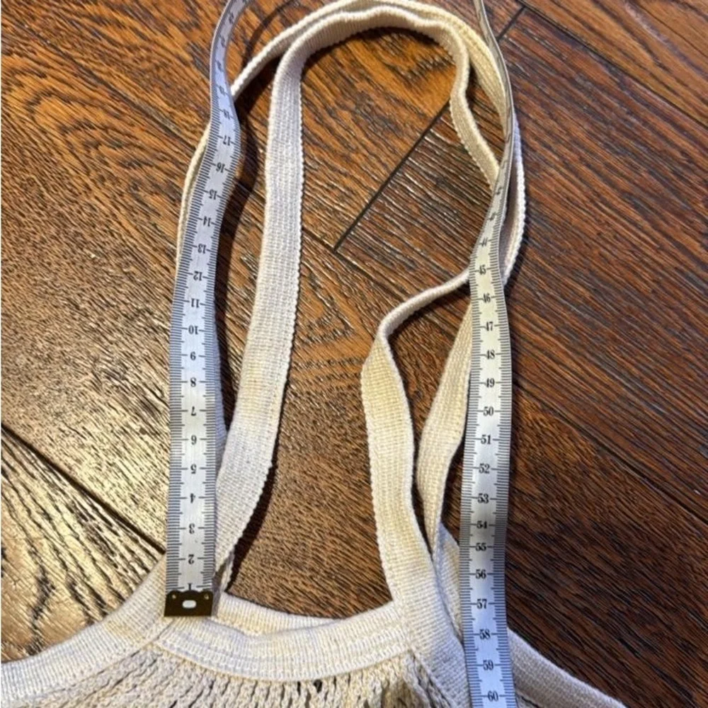 Crocheted cotton Floral Mesh Tote Bag in Cream and Blue Baum und Pferdgarten