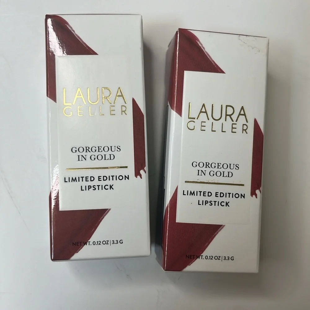 New Laura Geller Gorgeous in Gold Lipstick Rose and Blush