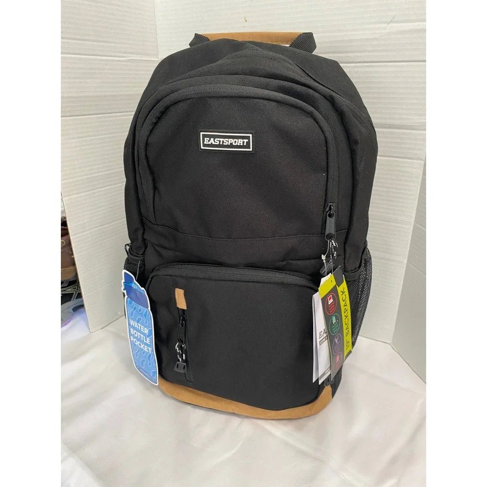 Eastsport Core Scholastic Backpack Unisex 19in Black Padded Laptop Adjustable