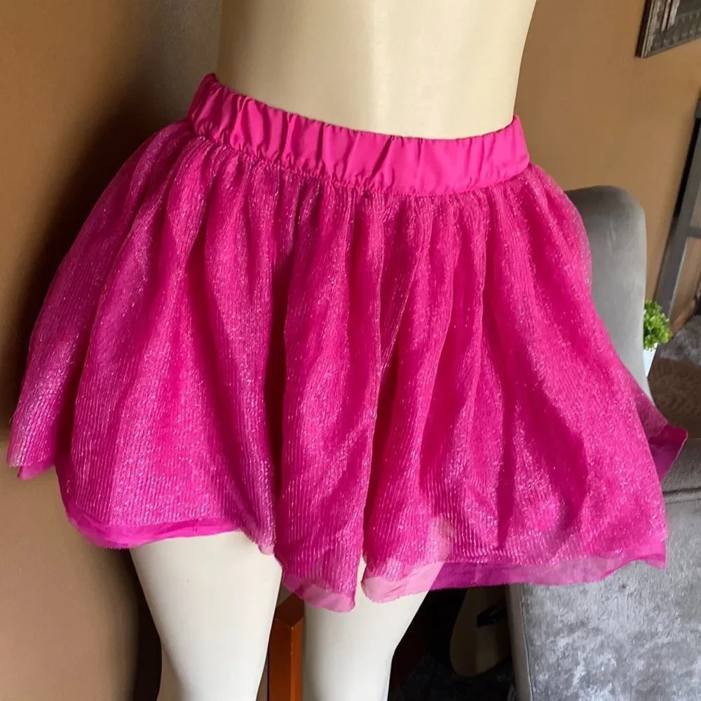 Gymboree Mini tutu skirt hot pink sparkly large girls 10/12