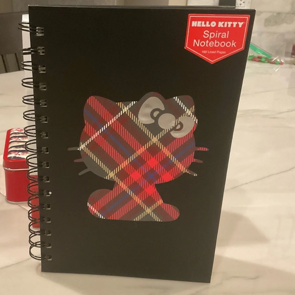 Hello Kitty Plaid Spiral Notebook NWT