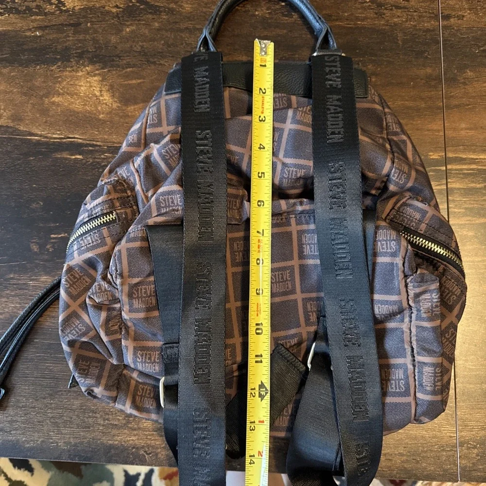 Steve Madden Dark Brown Nylon Backpack Adjustable Straps